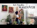 Dreamy ART STUDIO MAKEOVER 🖼️ paint with me, house tour + thrift shopping | art vlog