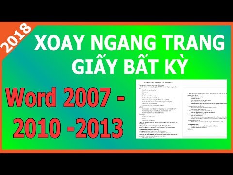 Xoay ngang trang giấy bất kỳ trong Word 2007 - 2010 - 2013 - 2016