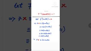 Multiplicative Inverse Of 7Mod31