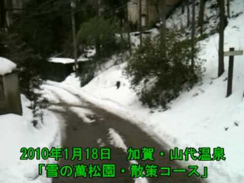 加賀・山代温泉「雪の萬松園の散歩コース」