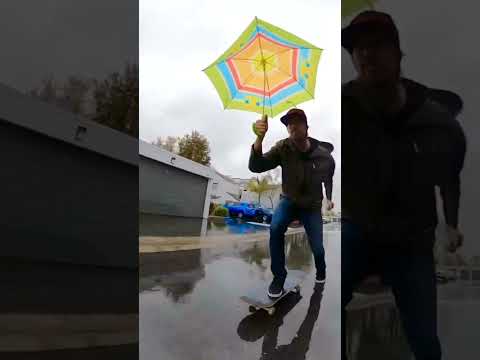 Kickflip in the rain