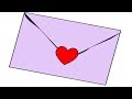 Coloring Pages - Valentine's day - How to draw a super cute love enveloppe - Cute envelope easy