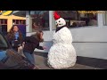 Funny - Girl falls downs Prank Scare w/ Funny Moving Snowman - Season 2 Episode 4