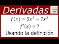 Derivada de una función usando la definición