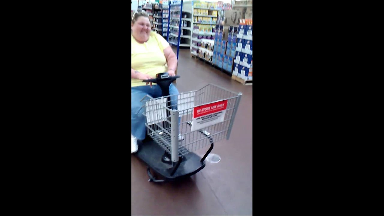 Fat girl rides cart in Walmart - YouTube