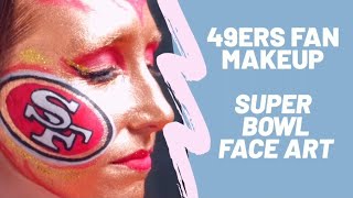 49ers fan makeup for Super Bowl đĽ Sports Fan Face Paint