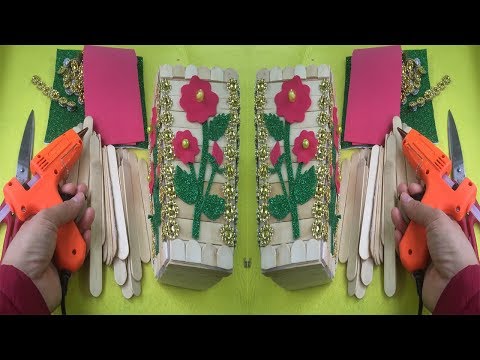 hướng dẫn làm lọ hoa bằng que đè lưỡi phần 1
