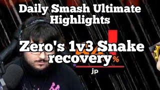 Daily Smash Ultimate Highlights: Zero's 1v3 Snake recovery