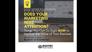 Improve Business Value Webinar - Marketing Nov 2020