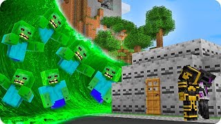 CASA DE ESQUELETOS VS TSUNAMI DE ZOMBIES EN MINECRAFT 😱 | RETO DE LA CASA VS TSUNAMI EN MINECRAFT