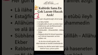 Kabirde En Çok Lazım Olacak Azık
