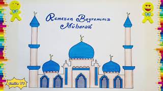Cami Resmi Nasıl Çizilir? Hoşgeldin Ramazan 🕌 Ramazan Resmi Çizimi / Cami Çizimi