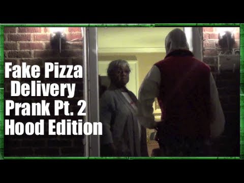FAKE PIZZA DELIVERY MAN PRANK #2 - HOOD EDITION - YouTube