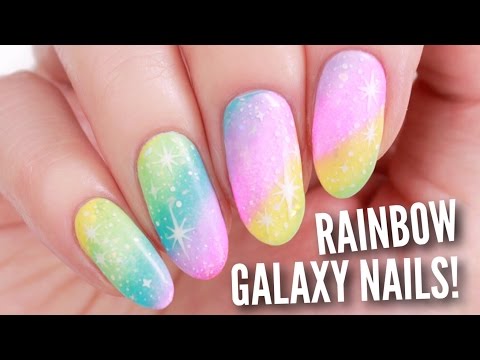 DIY Rainbow Galaxy Nail Art! - YouTube