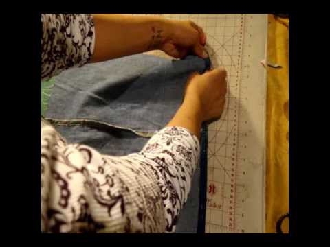 How to make a tote bag from denim jeans - YouTube