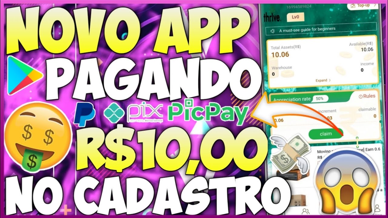 💥THRIVE • PAGANDO R$10,00 NO CADASTRO DE GRAÇA!! | COMO GANHAR DINHEIRO NA INTERNET - NOVO APP!!