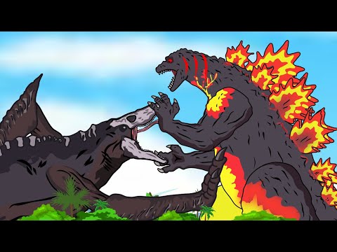 Burning Godzilla vs Skullcrawler - Final Fight Scene Godzilla Animation