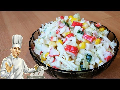 Легкий салат с крабовыми палочками Легкий салат с крабовыми палочками