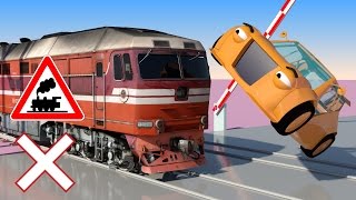 VIDS for KIDS in 3d (HD) - Train, Cars and Railroad Crossings Crashes 1 - AApV