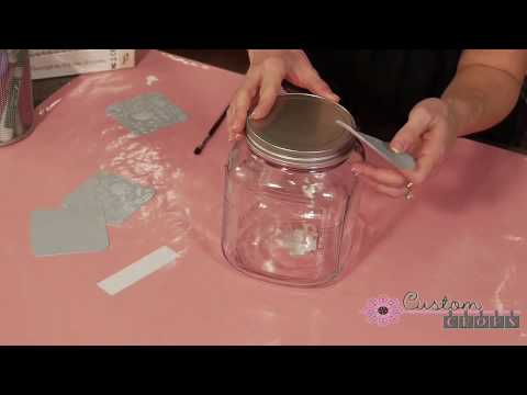 Cricut Craft Ideas Vinyl on Guest Bath Soap Jar Part 3 With Cricut Vinyl