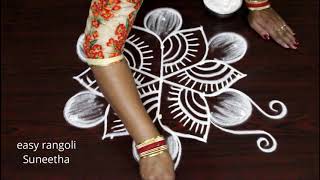 How to draw beautiful and cute rangoli designs || 5 dots kolam || chukkala muggulu