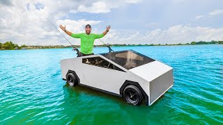 Homemade Cyber Truck Boat Fishing Challenge Full Speed