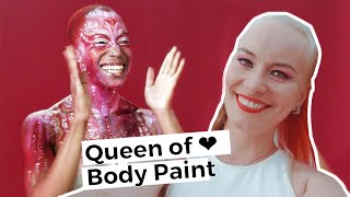 Body painting on Annelisa - behind the scenes bodyart video - Beauty studio in LA - Lana Chromium