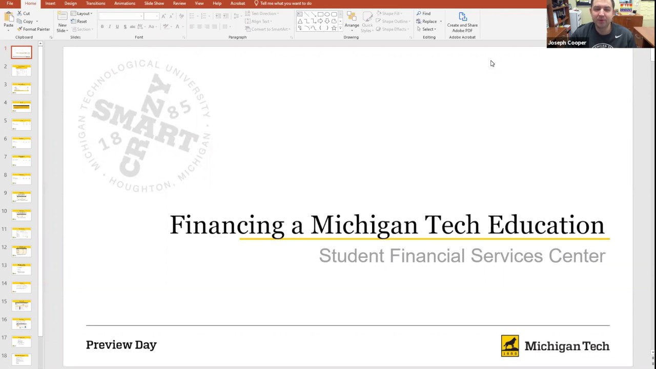 Preview image for Financing a Michigan Tech Education video