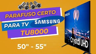 Saiba qual Parafuso M8 correto para Suporte TV Samsung TU8000 de 50" a 55 "- como instalar -FIXATEK