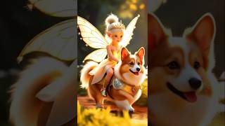 Magical Fairy Child & Corgi Knight Enchanted Garden Fantasy Adventure