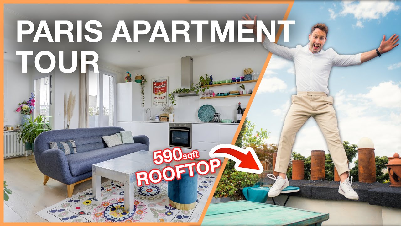Touring an AMAZING PARISIAN Apartment with a 590 SQFT ROOFTOP