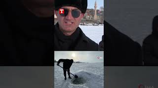 Çıldır Gölünde Eskimo Usulü Balık Avı