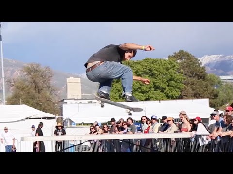 PRO SKATEBOARDERS SKATE OVER A PICNIC TABLE