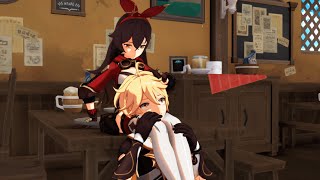 Mmdgenshin Impact Ambers Headscissor And Neck Snap