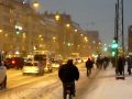 Danes take the bike in Copenhagen even when it is snowstorm, Copenhagen, Rådhuspladsen