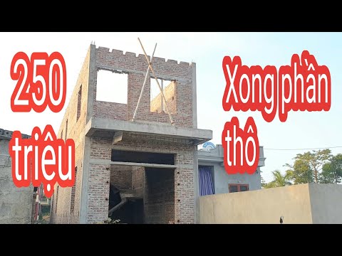 Chỉ giá 250 triệu mâu nhà ống 2 tầng hoàn thiện phần thô
