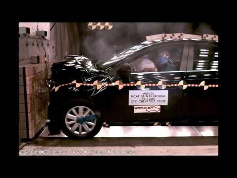 Краш-тест Chevrolet Cruze |  2011 | Frontal Crash Test | High Speed Camera | NHTSA Full Length Test
