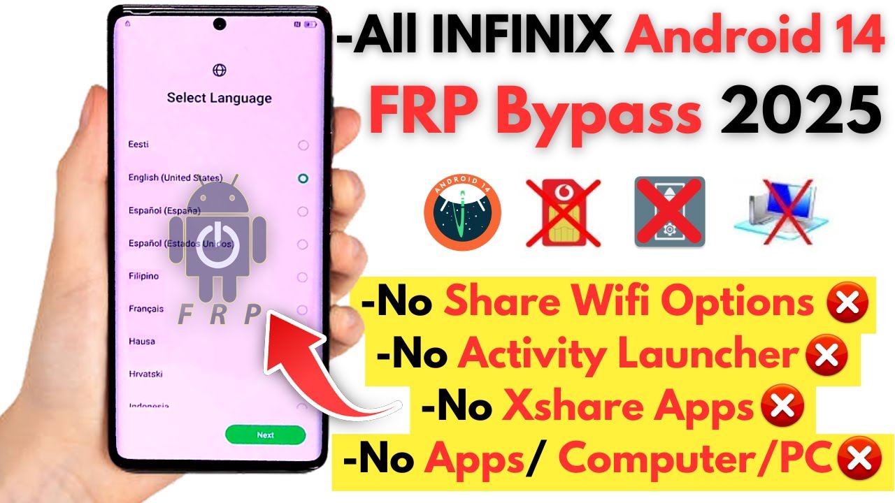 Unlock All INFINIX Android 14 FRP Bypass 2025 Without PC Unlock All INFINIX Android 14 FRP Bypass 2025 Without PC