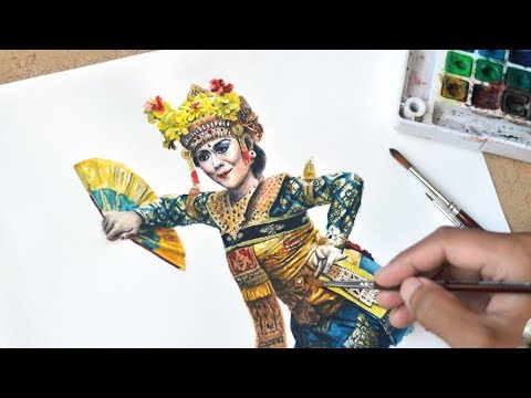 Cara Menggambar Penari Legong Bali | Legong Dance Painting