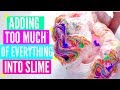 ADDING TOO MUCH INGREDIENTS INTO SLIME! Adding Too Much Of Everything Into SLIME!