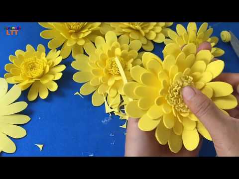 Ôi đẹp.. Hướng dẫn làm hoa cúc bằng giấy xốp | Cách làm hoa cúc mút xốp ❀ Handmade LTT