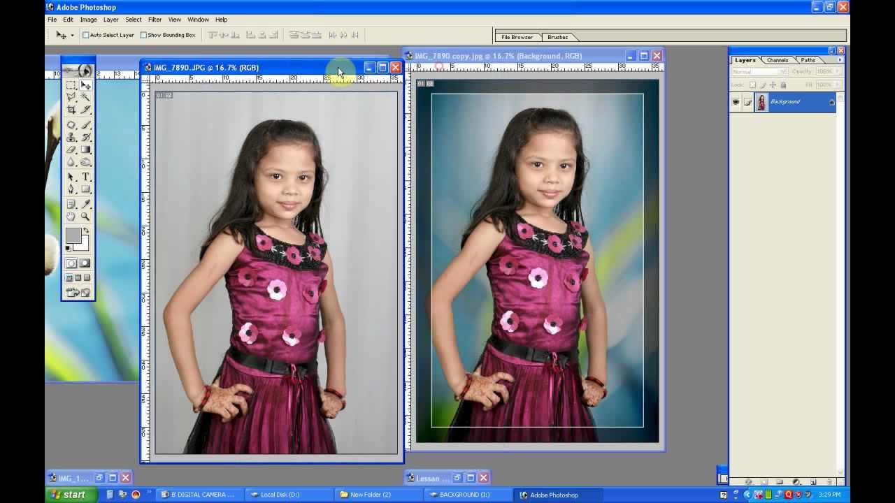 Change white background on Photoshop 7.0 - YouTube