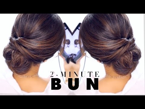 2-Minute Elegant BUN Hairstyle  â EASY Updo Hairstyles - YouTube