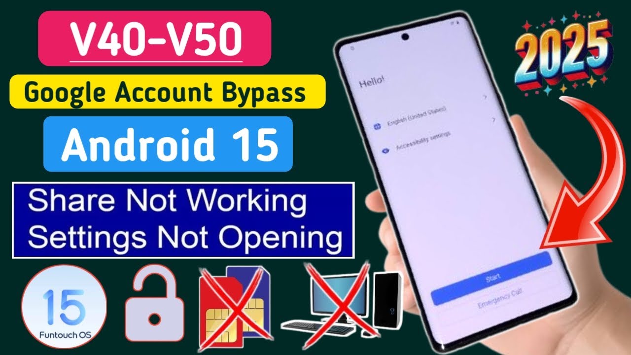 Vivo V40 / V50 Frp Bypass Android 15 || Setting Not Vivo V40 / V50 Frp Bypass Android 15 || Setting Not