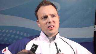 2011 Ford World Men's Curling Championship - Draw 9 Media Scrum
