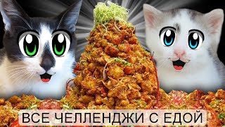 Челленджи С Едой Для Котов! Обычная Еда Против Животных ! Подписчики Выбирают Победителя