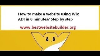 How to make a website using Wix ADI in 8 minutes? Step by step