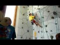 5 year old Boy Rock Climbing Heel Hook