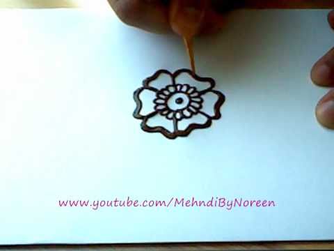 Henna Tattoo Designs Youtube on How To Draw A Henna Flower  Part 1