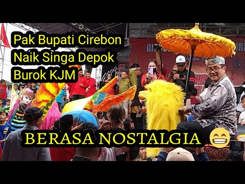 Kesenian Burok KJM - Bapak Bupati  Cirebon H. Imron Rosadi Naik Singa Depok